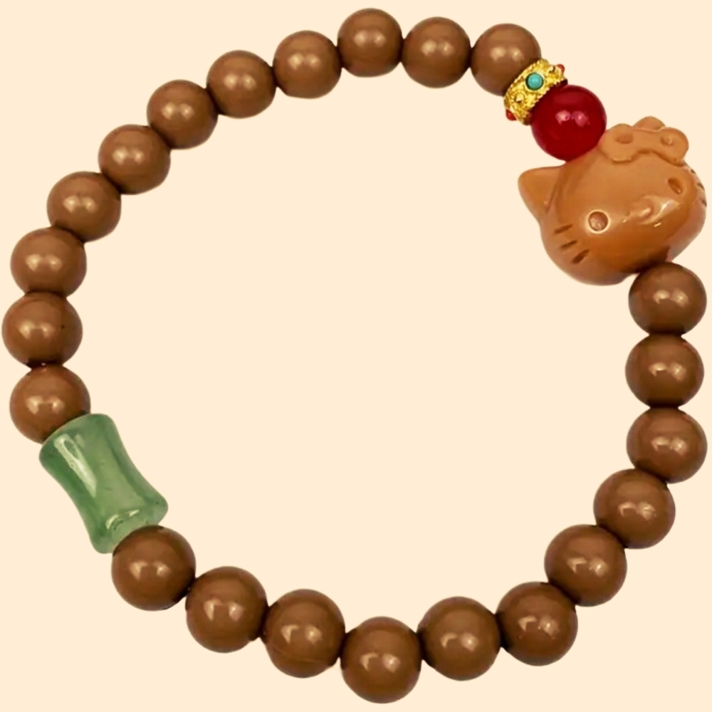 Vintage Style Bead Bracelet with Hello Kitty Charm - 50mm
